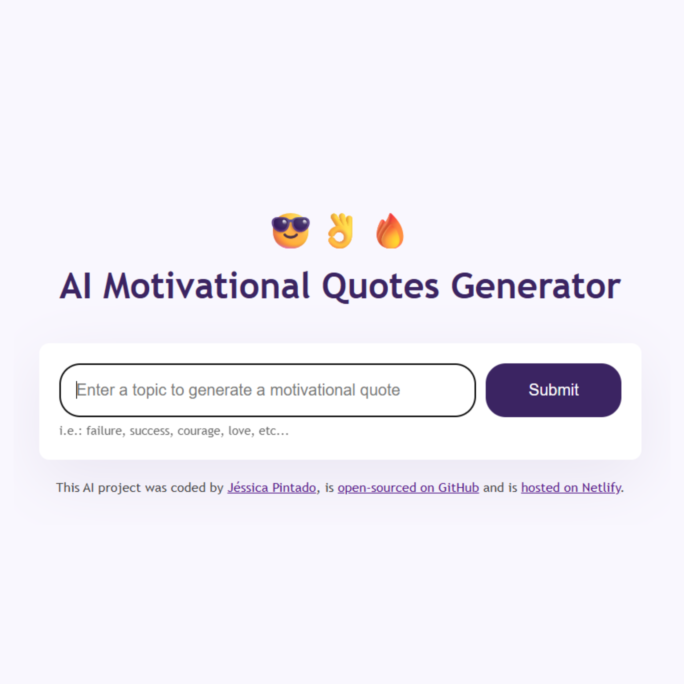 Motivational Quotes Generator preview