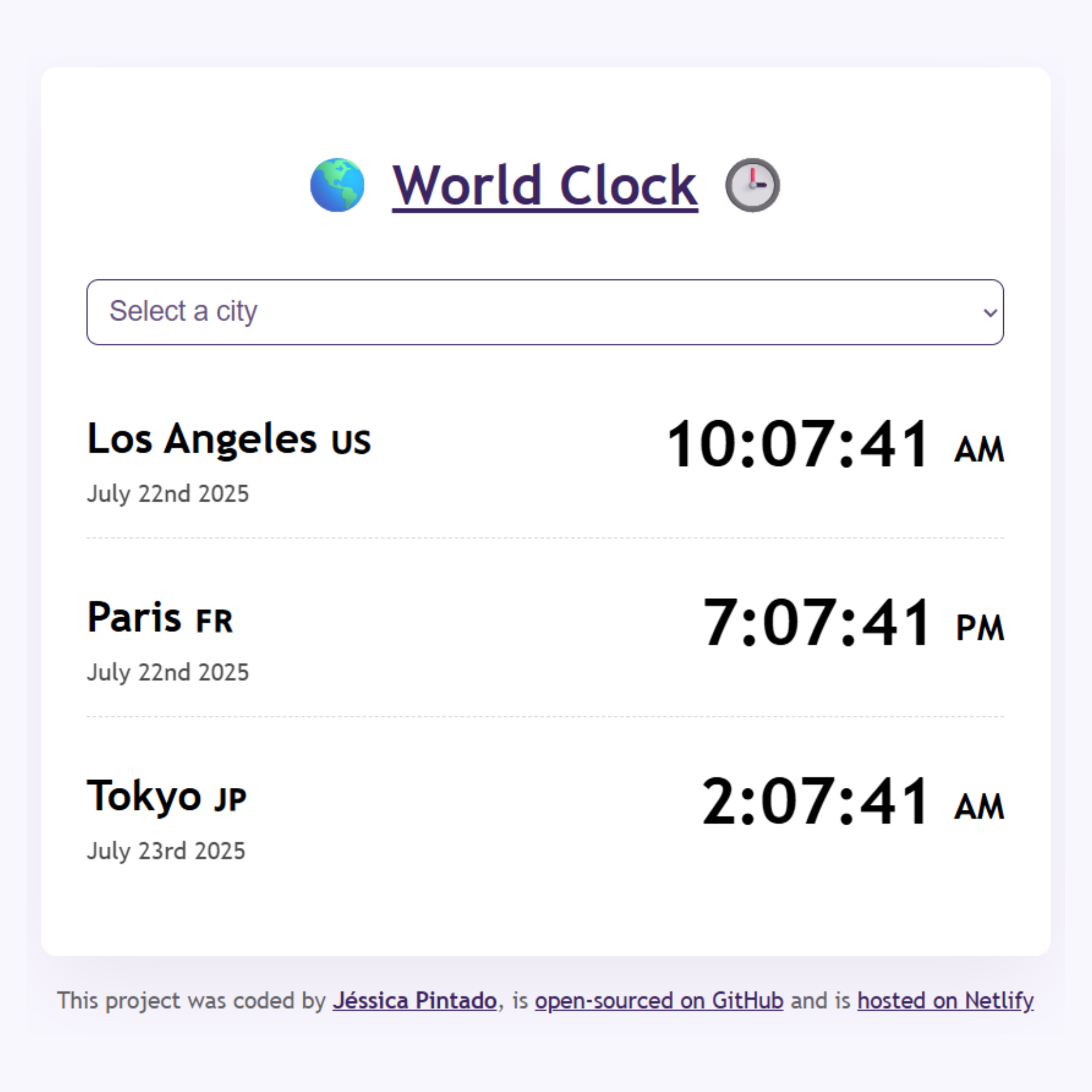 World Clock App preview